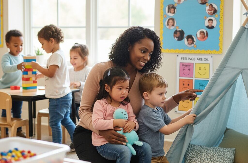 teacher with kidds using coucius diciple