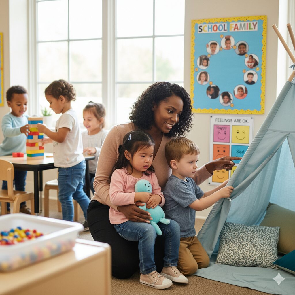 teacher with kids using conscious dicipline